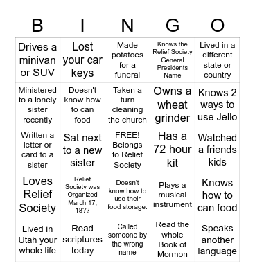 Getting To Know You! Bingo Card