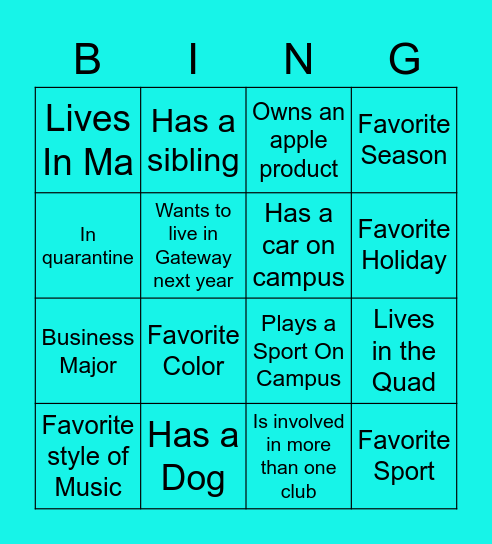 Team Bonding- Council Bingo Card
