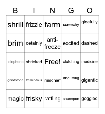 George's Marvellous Medicnine Bingo Card