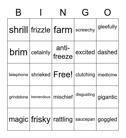 George's Marvellous Medicnine Bingo Card