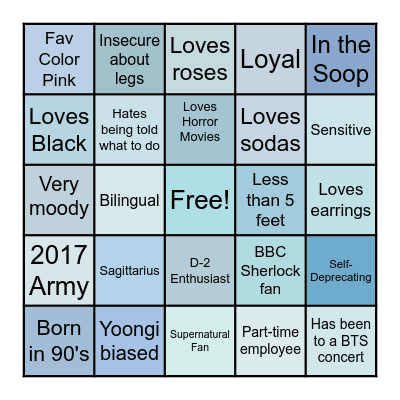 Emily's Culture Bingo Card