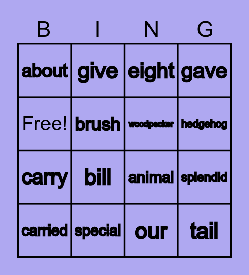 Wonders BINGO! Bingo Card