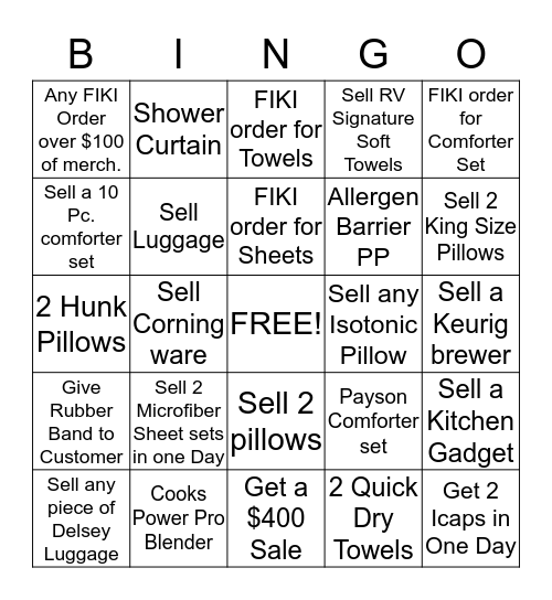 Home Sale Fast Start Bingo Sheet 2 Bingo Card
