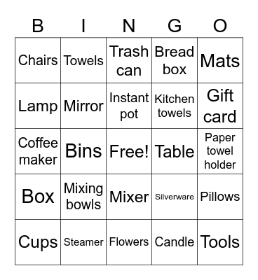 Bridal Shower BINGO! Bingo Card