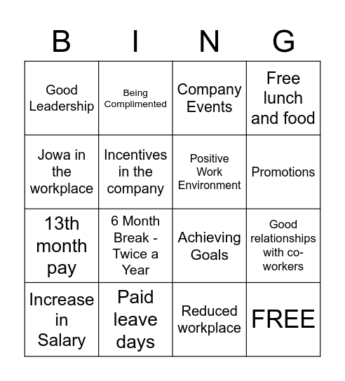 Bing(o) - Motivation Edition Bingo Card