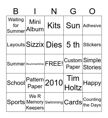 Birthday Crop Bingo Card