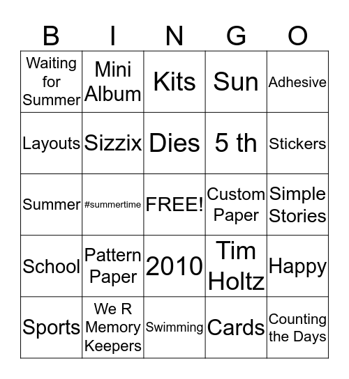 Birthday Crop Bingo Card