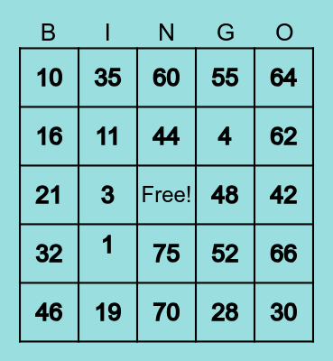 I'm the winner! Bingo Card