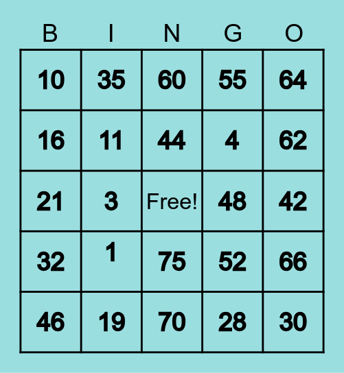 I'm the winner! Bingo Card