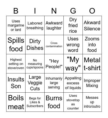 Kays Cooking II Bingo Card