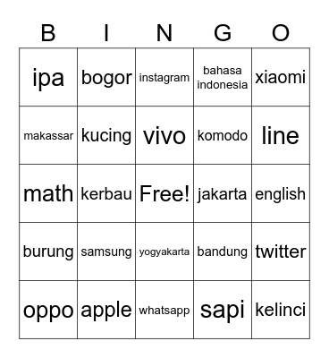 zla lagi ngamuk Bingo Card