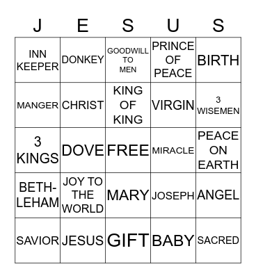CHRISTMAS BINGO Card