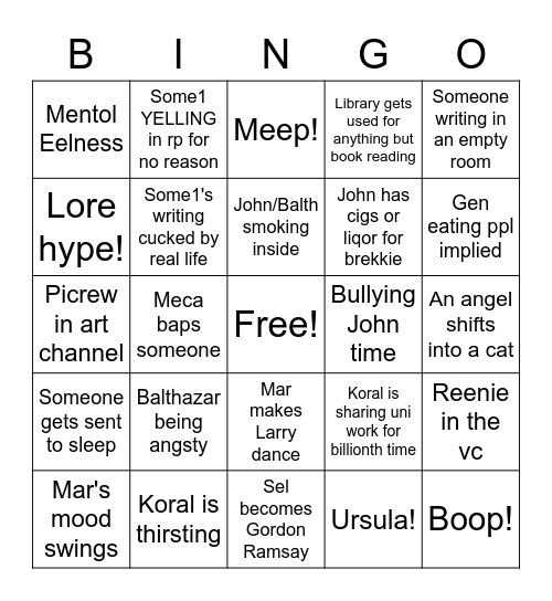 Mystery Squad Bingo the Electric Boogaloo Bingo Card