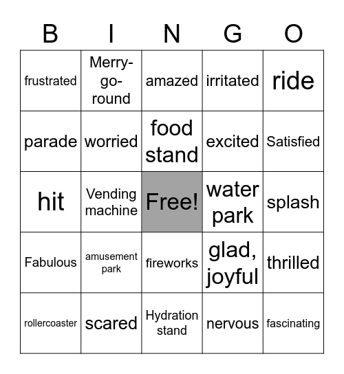 Speaking Box Unit 03 Bingo Card