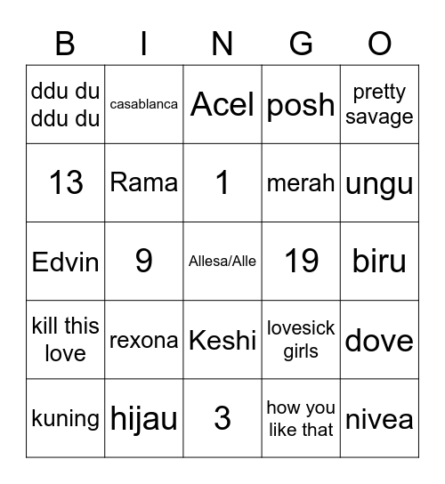 alle~chu’s 🍒🎀 Bingo Card