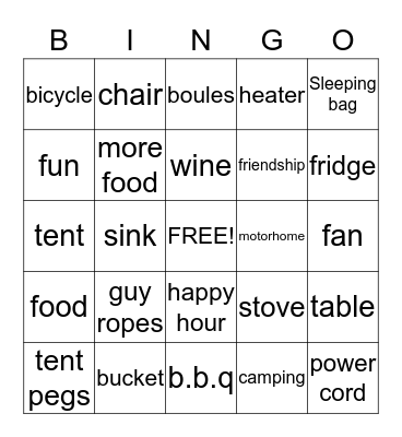 TAG - A- LONG Bingo Card