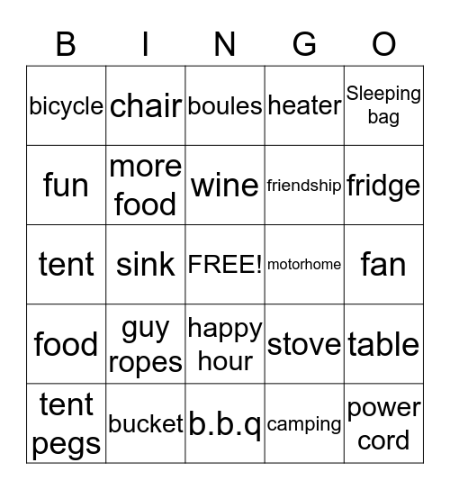 TAG - A- LONG Bingo Card