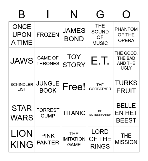 Symfonia Filmmuziek Bingo Card