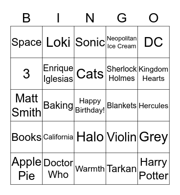 Happy Birthday Lance and Lacey! Bingo Card