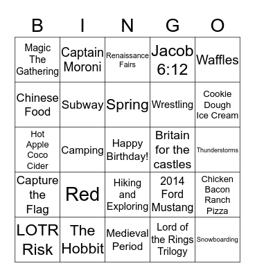 Happy Birthday Lance and Lacey! Bingo Card
