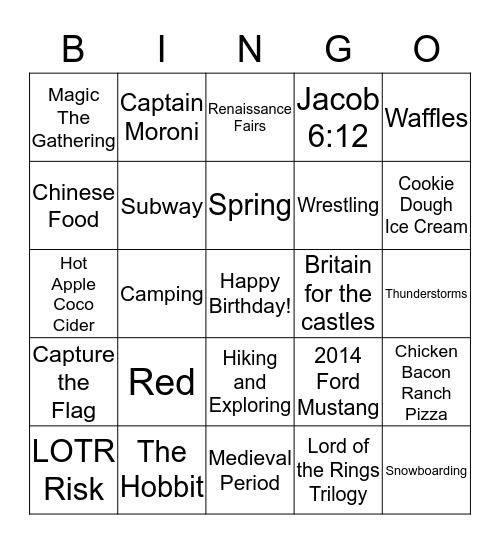 Happy Birthday Lance and Lacey! Bingo Card