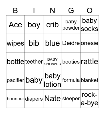 CONGRATS TO DEIDRE AND NATE Bingo Card