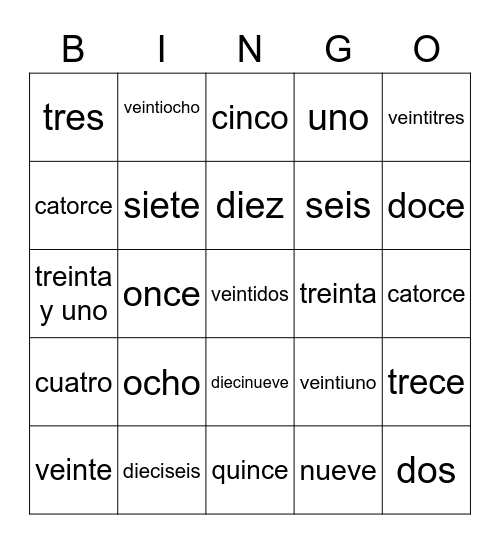 BINGO Card