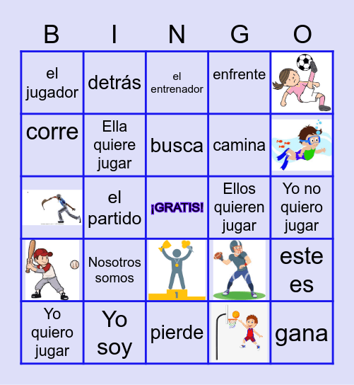 Somos 1 Unit 11 - Los deportes Bingo Card