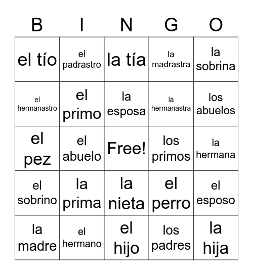 5a Bingo Card