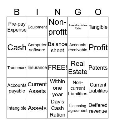 Balance Bingo Card
