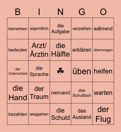 aeli's bingo u7 Bingo Card