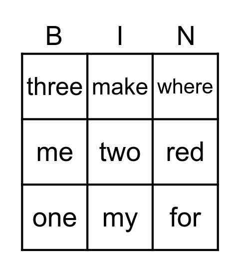 BINGO!!!! Bingo Card