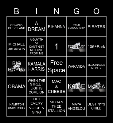Onyx Bingo Card