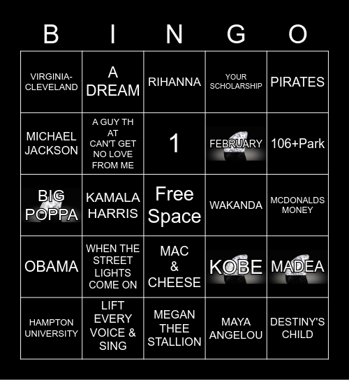 Onyx Bingo Card