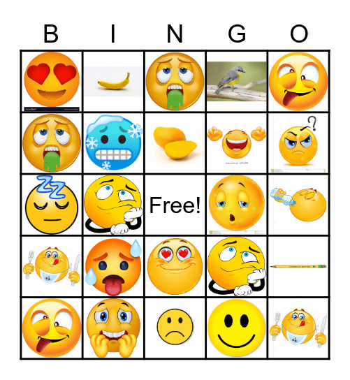 Feelings / Emotions Bingo Card
