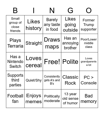 Michael Bingo Card