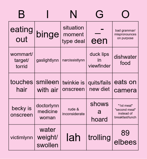 ALR Bingo Card