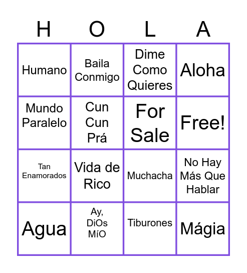 Marzo Música Madness Bingo Card