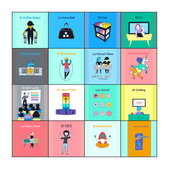 asana Loteria Bingo Card