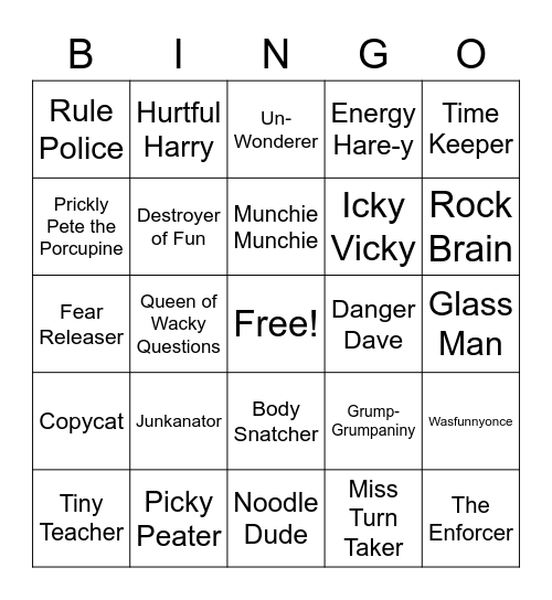 Superflex Bingo Card