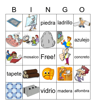 G4 U3 Home materials and verbs Bingo Card