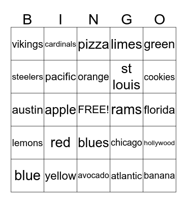 random Bingo Card