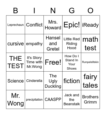 Rm. 12  Bingo - Friday, March 19, 2021 Bingo Card