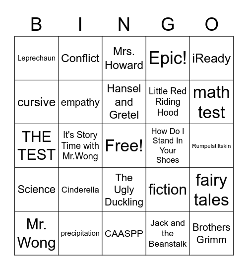 Rm. 12  Bingo - Friday, March 19, 2021 Bingo Card