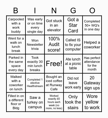 Patient Access Bingo Card