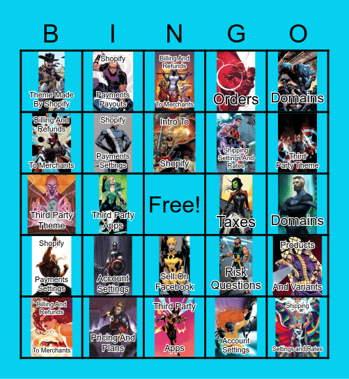 Avengers Bingo! Bingo Card