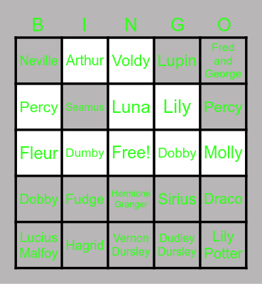 Potterwatch Bingo Card