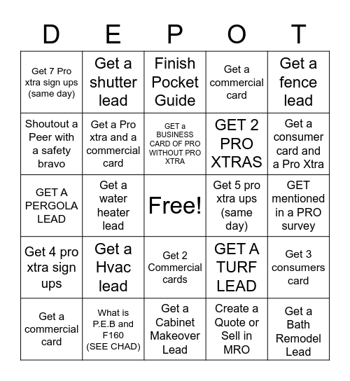 Blackout Card Bingo Card