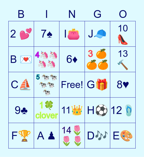 Emojiship Bingo Game (eam) Bingo Card