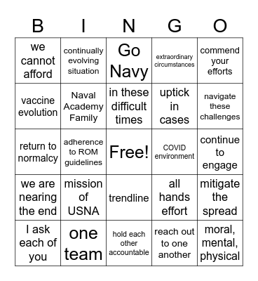 Supes call Bingo Card